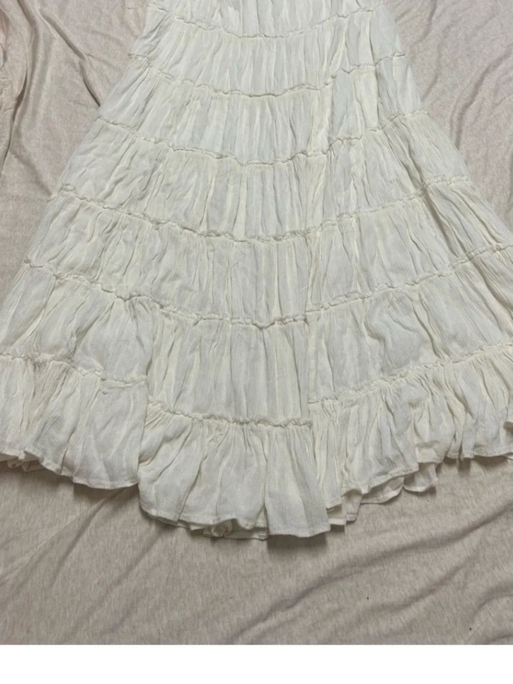 Denim & Supply Ralph Lauren Cream Tiered Maxi Skirt